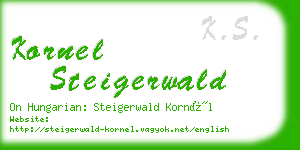 kornel steigerwald business card